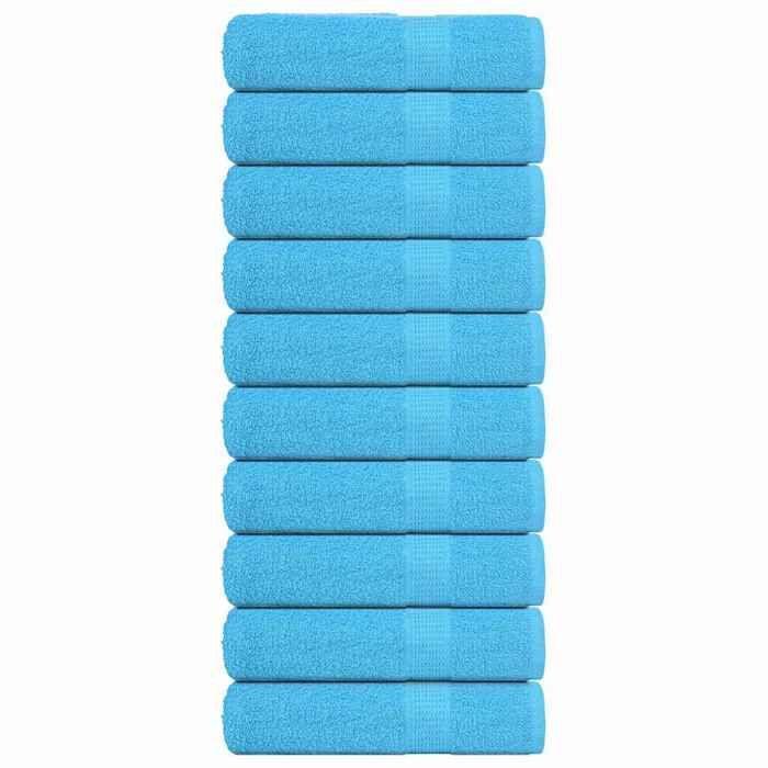 VidaXL Bath Towels 10pcs Turquoise 100x150cm 360g/m² 100% Cotton, Towel, Set of Bath Towels, Towel 136982