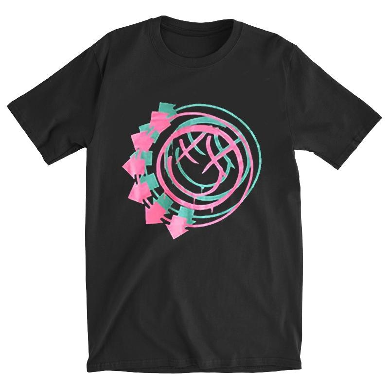 Blink 182 Blink 182 Punk Band Smiling Face Retro Loose Oversized Pure Cotton Hiphop Rock Tshirt for UNISEX and Women 4XL