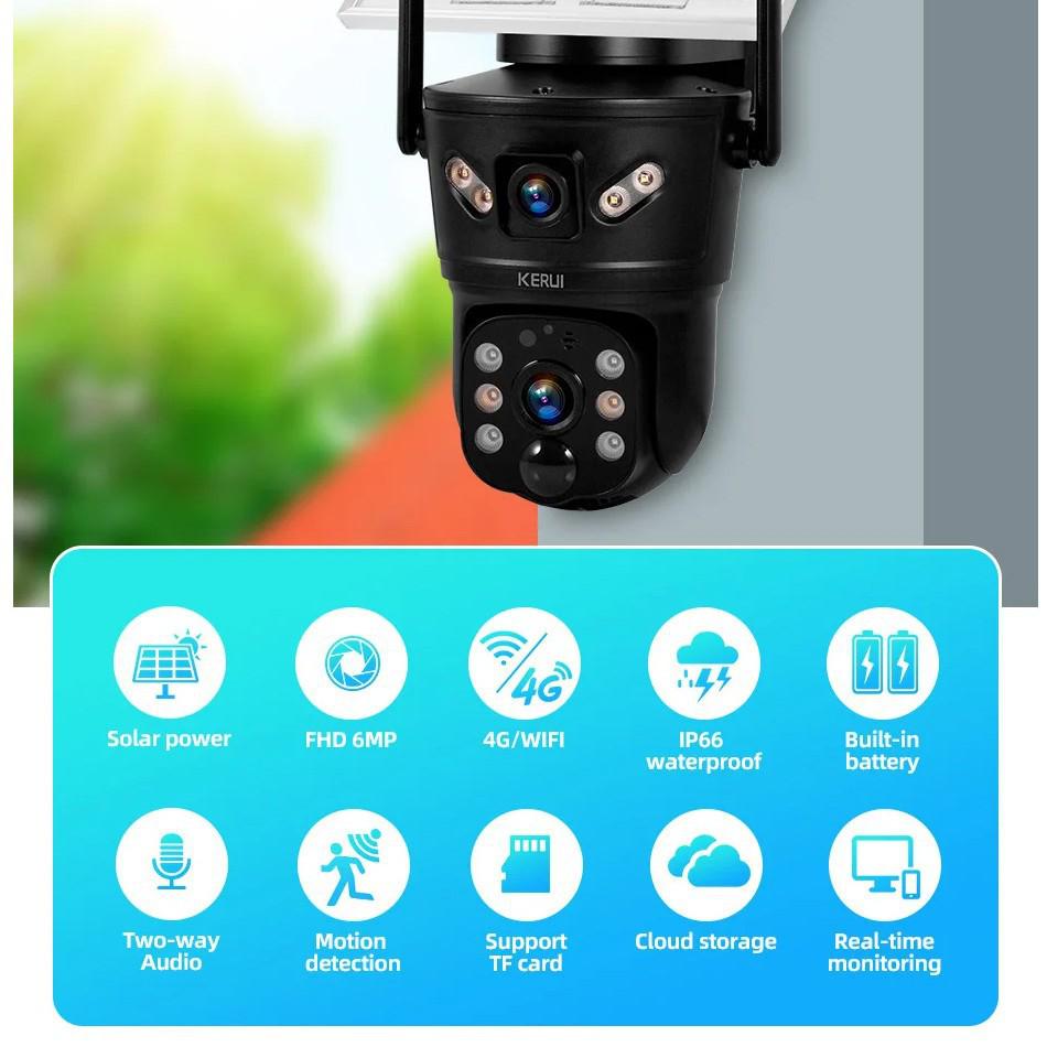 V380 Solar 4G Surveillance Camera: Indoor/Outdoor HD Monitor