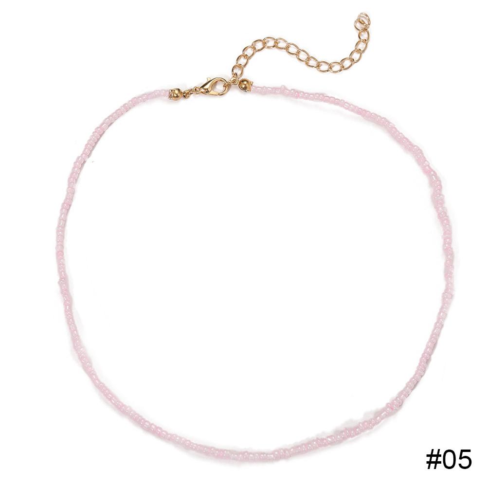 Fashion Creative Colorful Rice Bead Necklace Bohemian Clavicle Choker Beaded Necklace Jewelry Gifts for Women