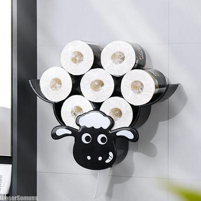 NEW Cute Animal Wall Mount Roll Paper Holder Art Sculpture Sloth Toilet Bathroom Tissue Rack Storage Shelf Home Decoration Sheep