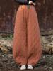 2025 Winter Women's Retro Quilted Diamond Pattern Lantern Pants - Thick Warm Cotton Linen