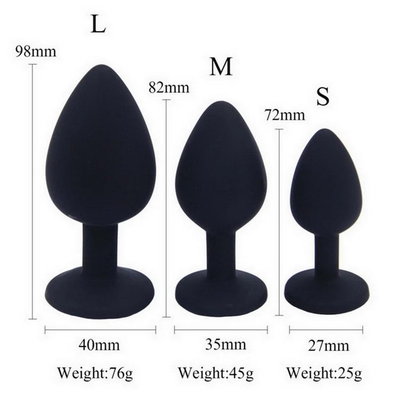 S/M/L 100%Silicone Butt Plug Anal Plugs Unisex Sex Stopper 3 Different Size Adult Toys for Men/Women Anal Trainer For Couples SM