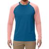 Men's Contrast Color Raglan Long Sleeve Sports Top