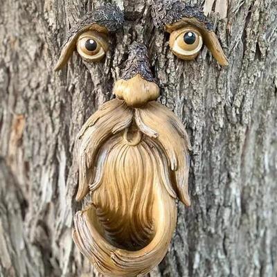 Outdoor Tree Face, Tree Art, Outdoor Tree Decoration, Stump Decoration, Trunk Face, Tree Face Decoration, Outdoor Tree Face Decoration