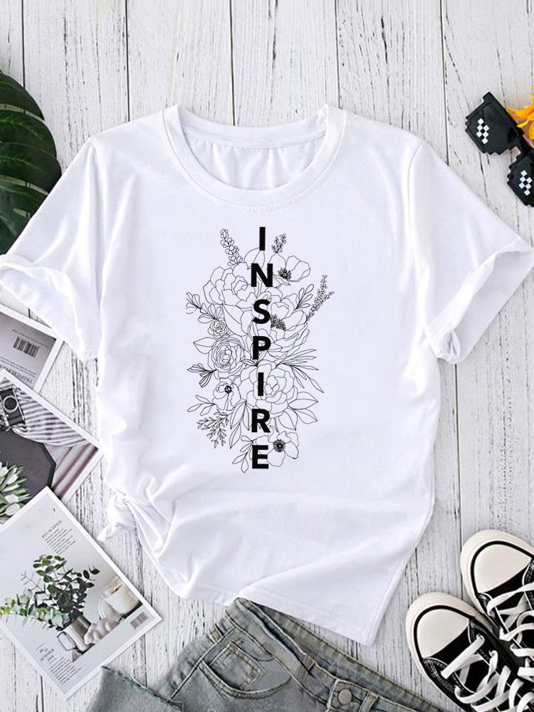 

(Asian Size) Short Sleeve T-shirts butterfly lovely trend Women s Top Print O-neck Fashion Female Casual T Clothing Graphic Tee S