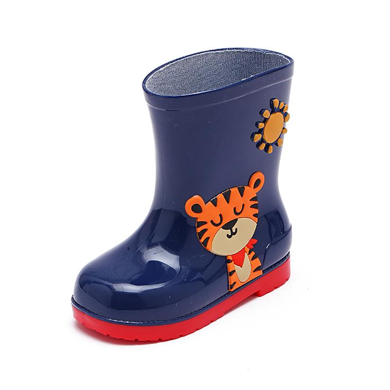 Kids Rain Boots Rubber Boots Cartoon Animals Kids Rain Shoes Boys Water Shoes Girls Rain Boots All Seasons For Children Pvc Soft 26