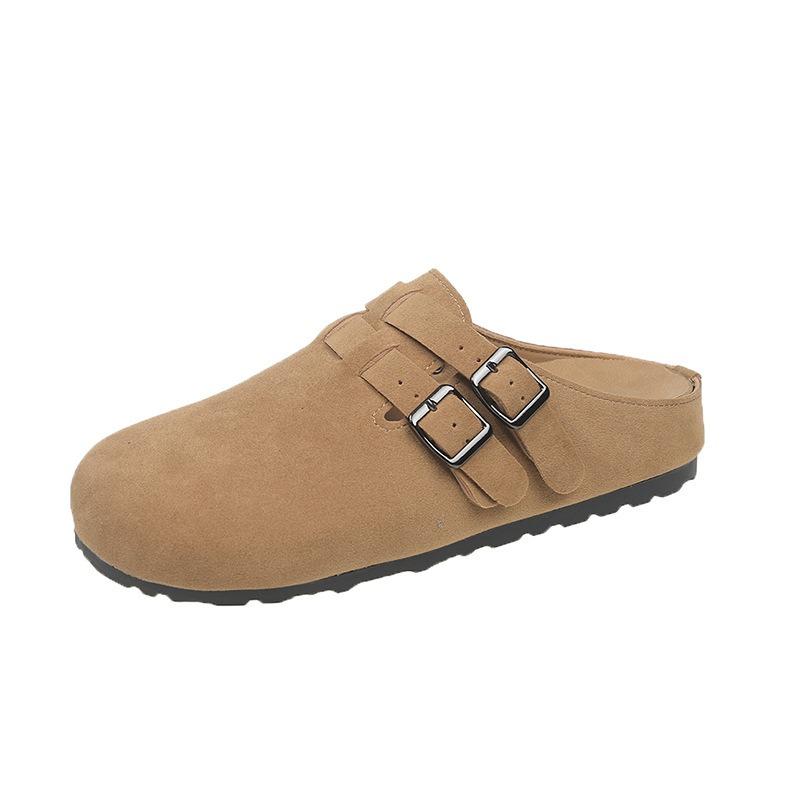 

Thick-soled slippers women s spring new one-pedal bag head half slippers tide and lazy slippers women s outer wear 40 верблюд