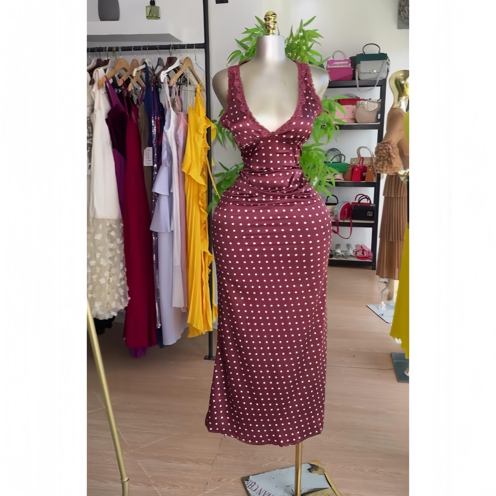 European and American summer African burgundy vest hip skirt set elegant temperament versatile two-piece set women S бордовый