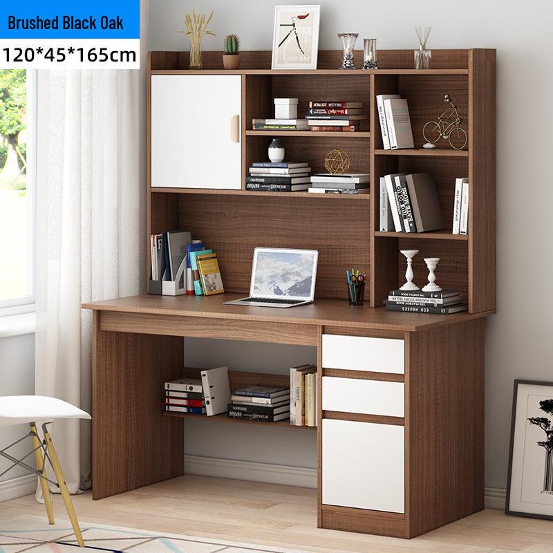 Modern Computer Desk with Bookshelf & Storage for Home, Office, Bedroom & Study Room