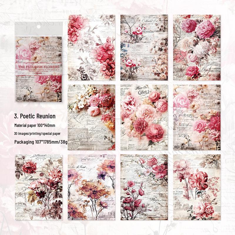 Yan Ji Retro Floral Scenic DIY Background Paper