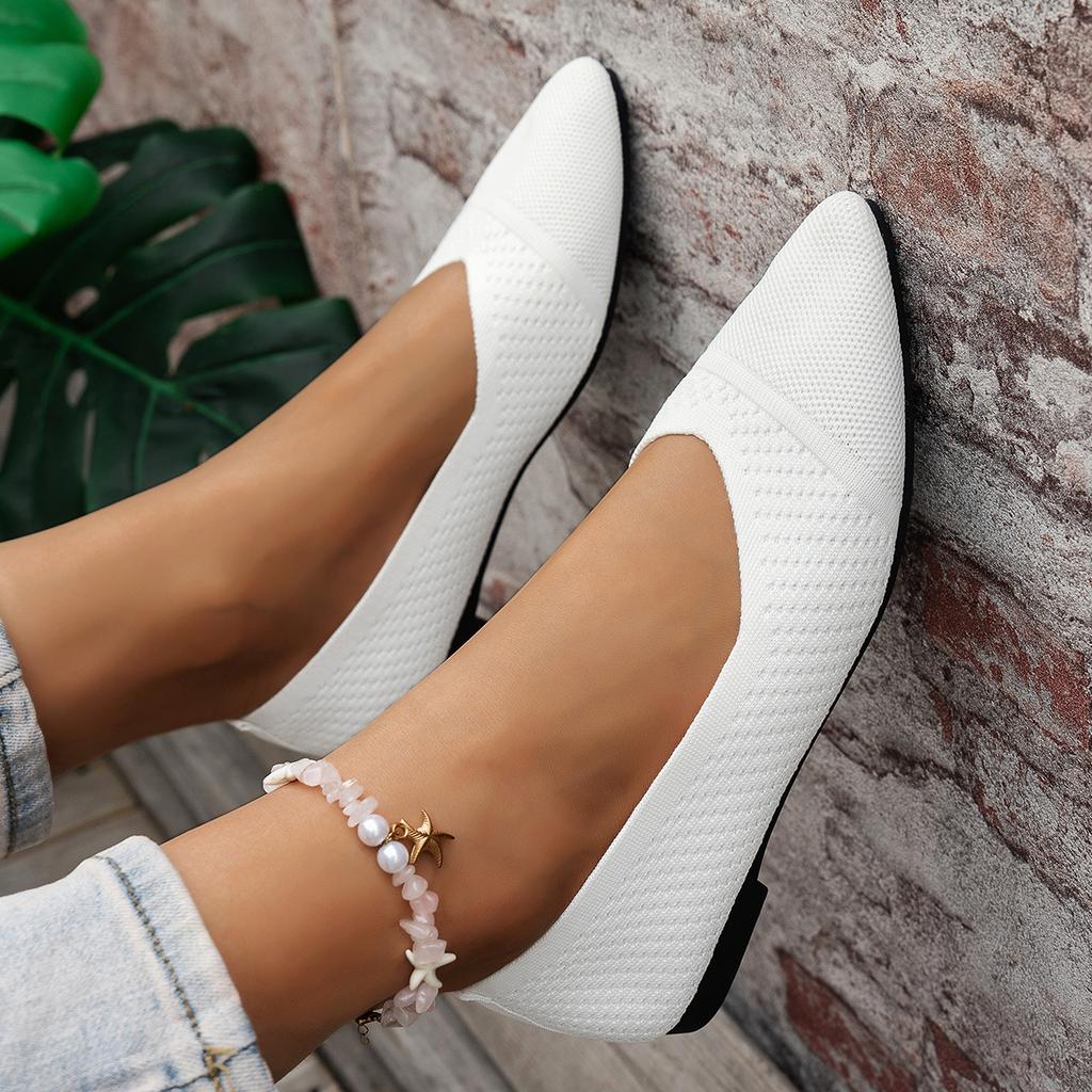 New Style Wide-fit Pointed-toe Low-cut Breathable Casual Women's Shoes Devotion