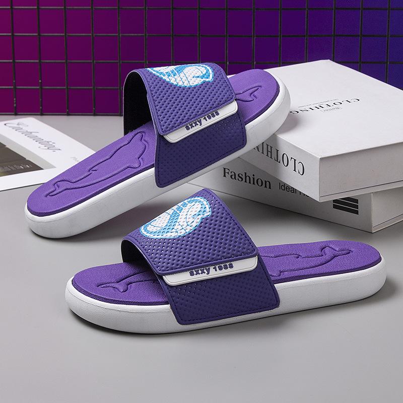 

Тапочки мужские новые с высоким чувством стиля, носить толстоподошвенные домашние мужские мягкоподошвенные крутые тапочки тапочки 46 фиолетовый