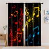 2pcs   Spring Summer Curtains Vibrant Musical Notes Art Digital Print Drapes Polyester Home Decor for Bedroom   Living Room   Study