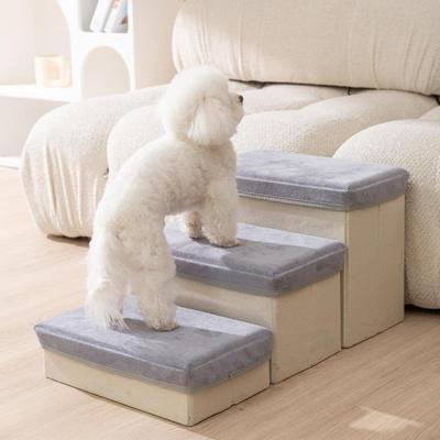 Hundetreppe, rutschfeste Leiter, Sofastuhl, Treppe, faltbar, tragbar, Haustiertreppe für kleine Hunde und Katzen, Haustierrampe, Leiter, abnehmbares Zubehör