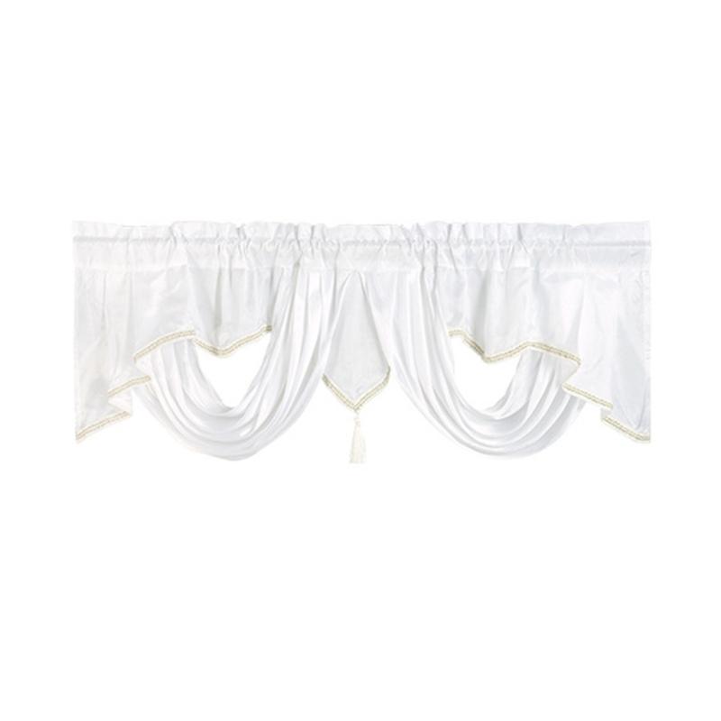 Wavy Design Window Valance with Fringes and Rod Pocket for Soft Light and Privacy In Bedrooms or Living Room Decoration