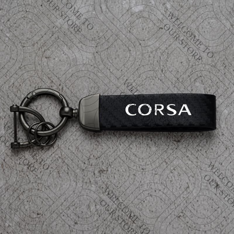 

For Opel Astra Corsa Insignia Adam Logo Vauxhall VXR OPC Line GSI Car Carbon Fiber Leather Car KeyChain Custom Key Rings Gift