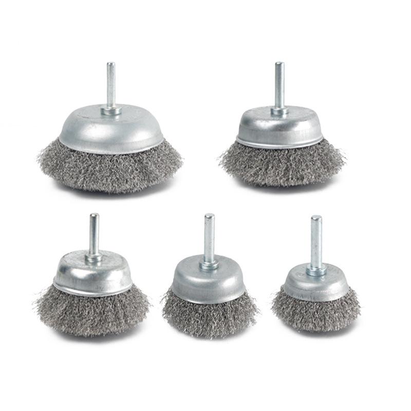6mm Handle Stainless Steel Wire Brush Bowl for Rust, Stain, Paint, Burr Removal & Polishing