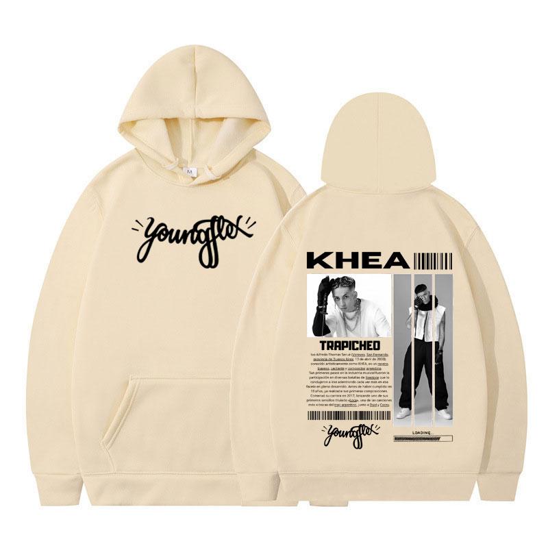 Singer Khea Double-sided Print Hoodie Men Hip Hop Long Sleeve Hoodies Autumn and Winter Fashion Casual Oversized Sweatshirts Top