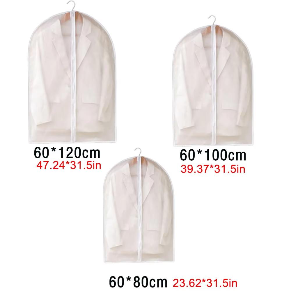5PCS Dust Proof Garment Protector Cover Bag Fully Enclosed Clothes Cover with Zipper Clothes Bags Hanging Durable Storage Bag