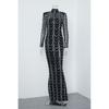 Long Sleeve Evening Party Dress Sequins Women Maxi Dress