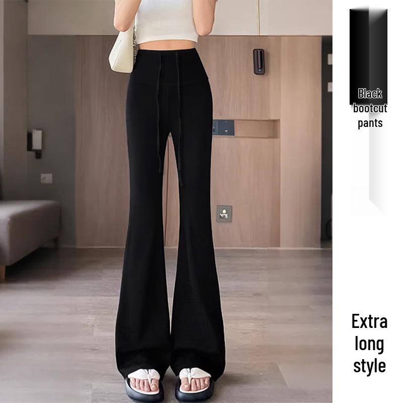 American Cashmere Maternity Micro-Flare Drape Pants - Elastic Slimming Wide-Leg Pants for Spring 3XL