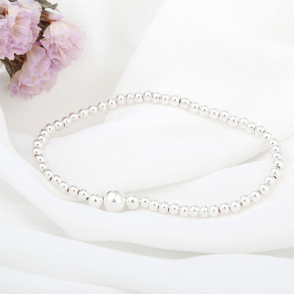 92.5 Silver Bracelet Silver Bracelet Silver Ball Bracelet Basic Mu211