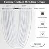 White Wedding Dress Ceiling Drapes Roof Canopy Decor Draping Fabric Chiffon Curtain for Wedding Ceremony Stage Hotel Decoration