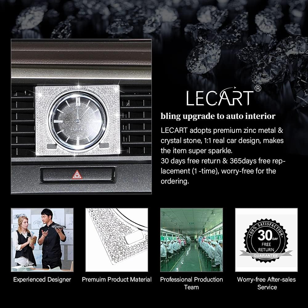 LECART Applicable to Lexus Car Accessories RX 350 450h Mixed Shiny Clock Decorative Cover Decoration RX Stickers Metal Car Interior Decoration Women