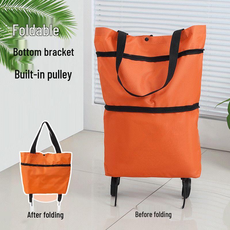Multifunktionale faltbare Einkaufstrolley-Tasche aus Oxford-Stoff mit Rädern