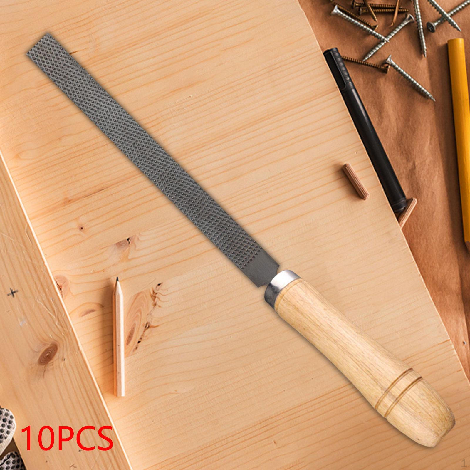 

Wood File Handles Ergonomic Woodworking with Metal Rings Cutting Tool Replace for