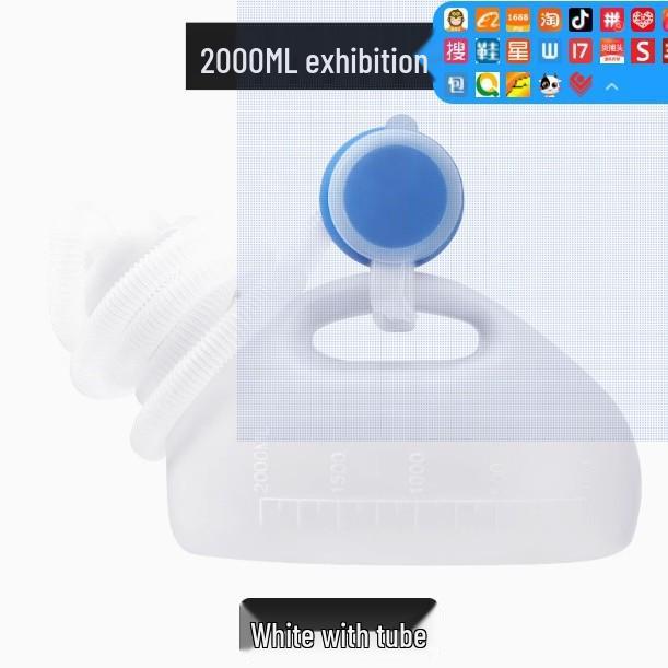 Men's Hospital Urinal with Lid and Tube for Elderly and Bedridden Use