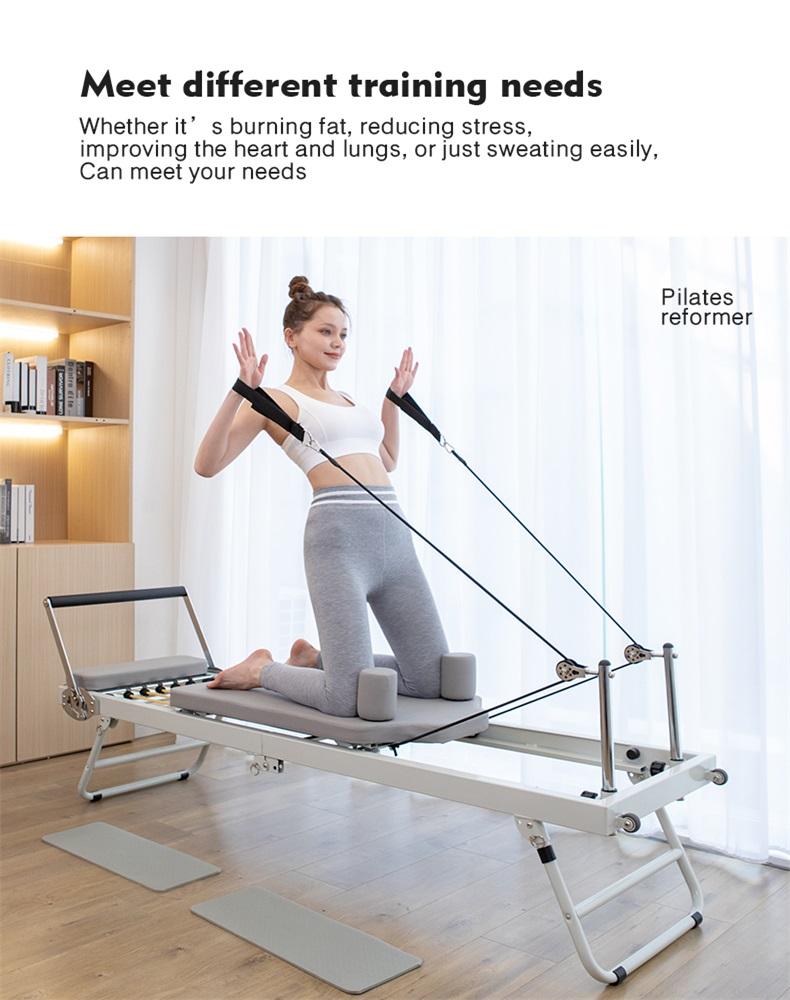 Velké skládací Pilates Reformer vybavení Core Yoga postel Domácí fitness hubnutí Ocel ABS oceli materiál Pilates stroj