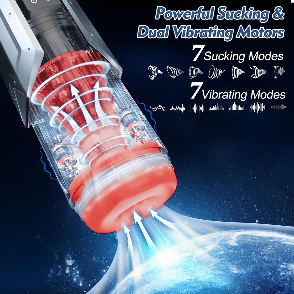 Automatic Male Masturbator 7 Thrusting Rotating Modes Mastubator Cup with LCD Display Sucking Pocket Pussy Sex Toys for Man