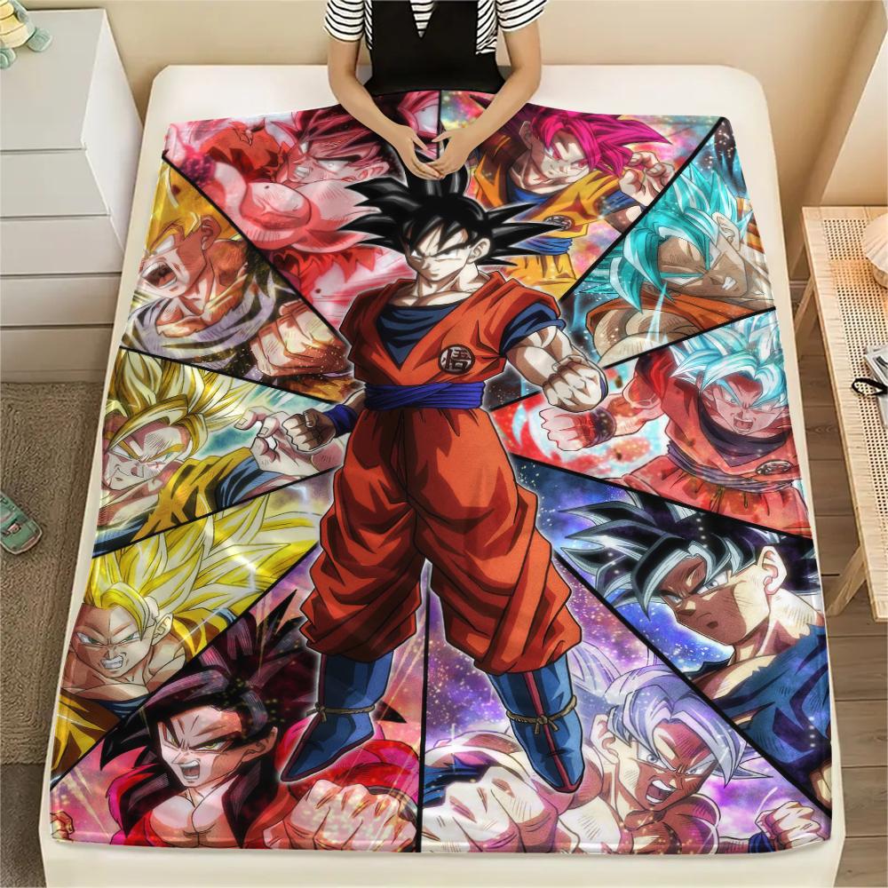 Dragon Ball character Print Flannel Blanket High quality Comfortable for All Seasons Home Decor Warmth and Comfort Perfect for Christmas Gifts