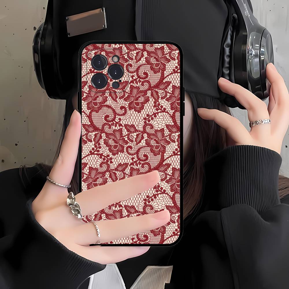 Lace Style Cool Girl Phone Case For IPhone 16 17 Air 15 14 13 12 11 Pro Max 16E Plus Fundas