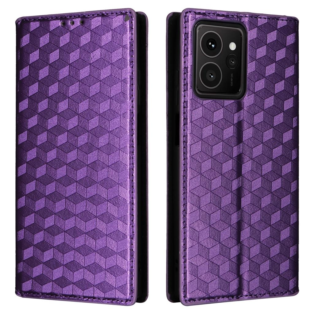 Für HMD Skyline Brieftasche Hülle Rauten geprägtes Leder Handyhülle