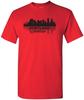 Portland Oregon Skyline - Classic City Sports Team Pride T Shirt - Red