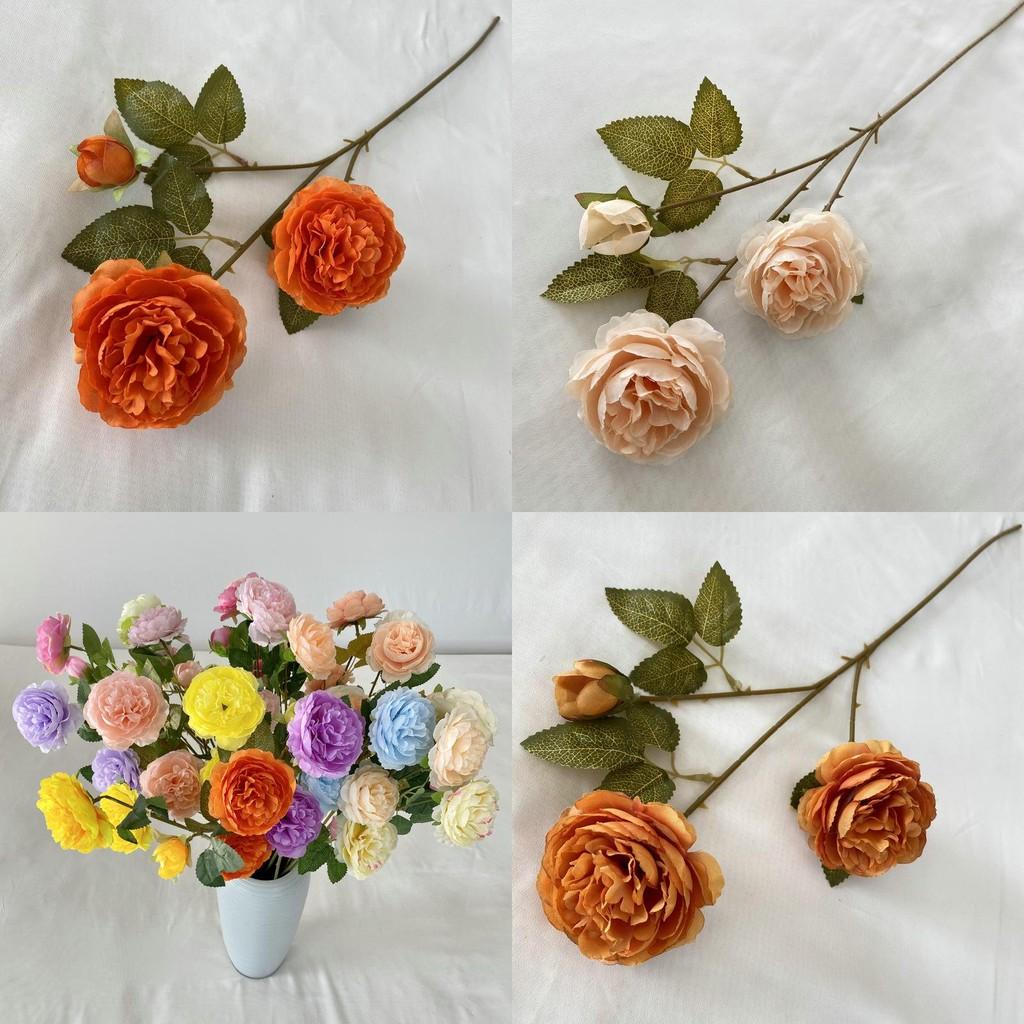 Fiori di Peonia in Seta Stile Europeo a 3 Teste per Matrimonio Decorazioni per la Casa con Lavorazione Realistica