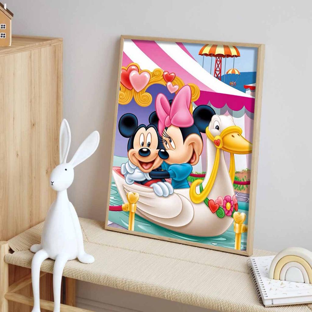 Full Round Diamond Painting Minnie Mickey On The Duck Art Rhinestone Picture Mosaic DIY 5D Cross Stitch Embroidery Home Decoration
