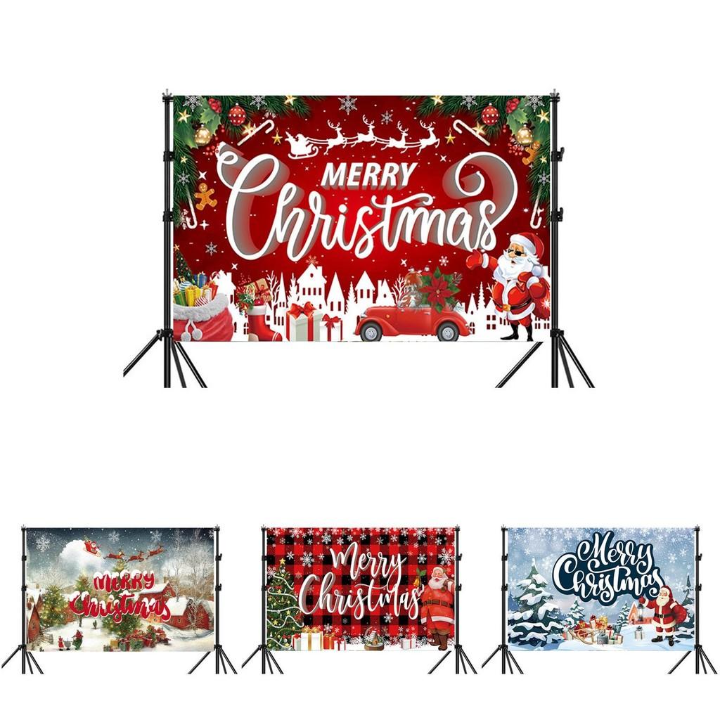 Christmas Background Banner Polyester Festival Party Decor For Holiday Event