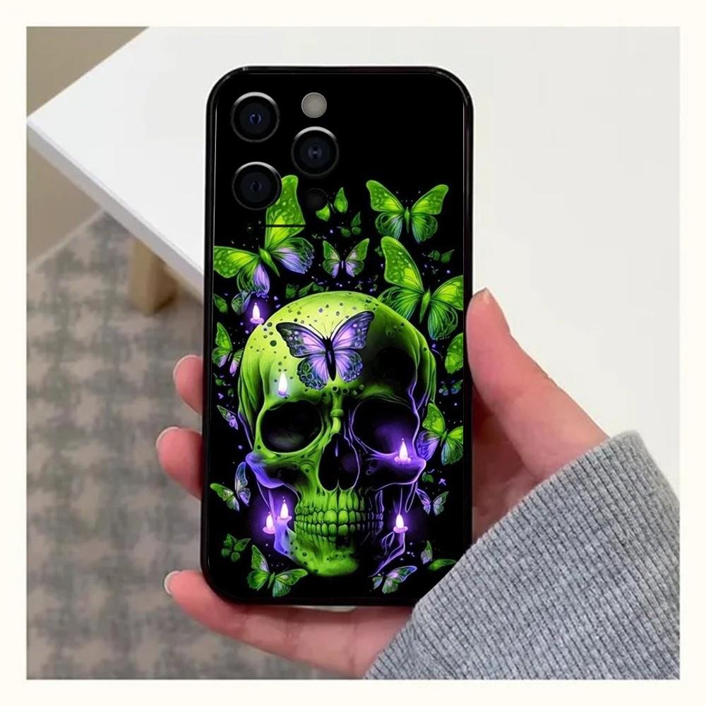 Mexican Catrina Skull Phone Case For Apple iPhone 15,14,13,12,11,Pro,X,XS,Max,XR,Plus,Mini Soft Black Cover