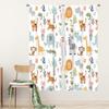 Cartoon Safari Animal Curtains Rod Pocket Woodland Wildlife Jungle Colorful Bedroom Window Drapes Nursery Kid Toddler Printed