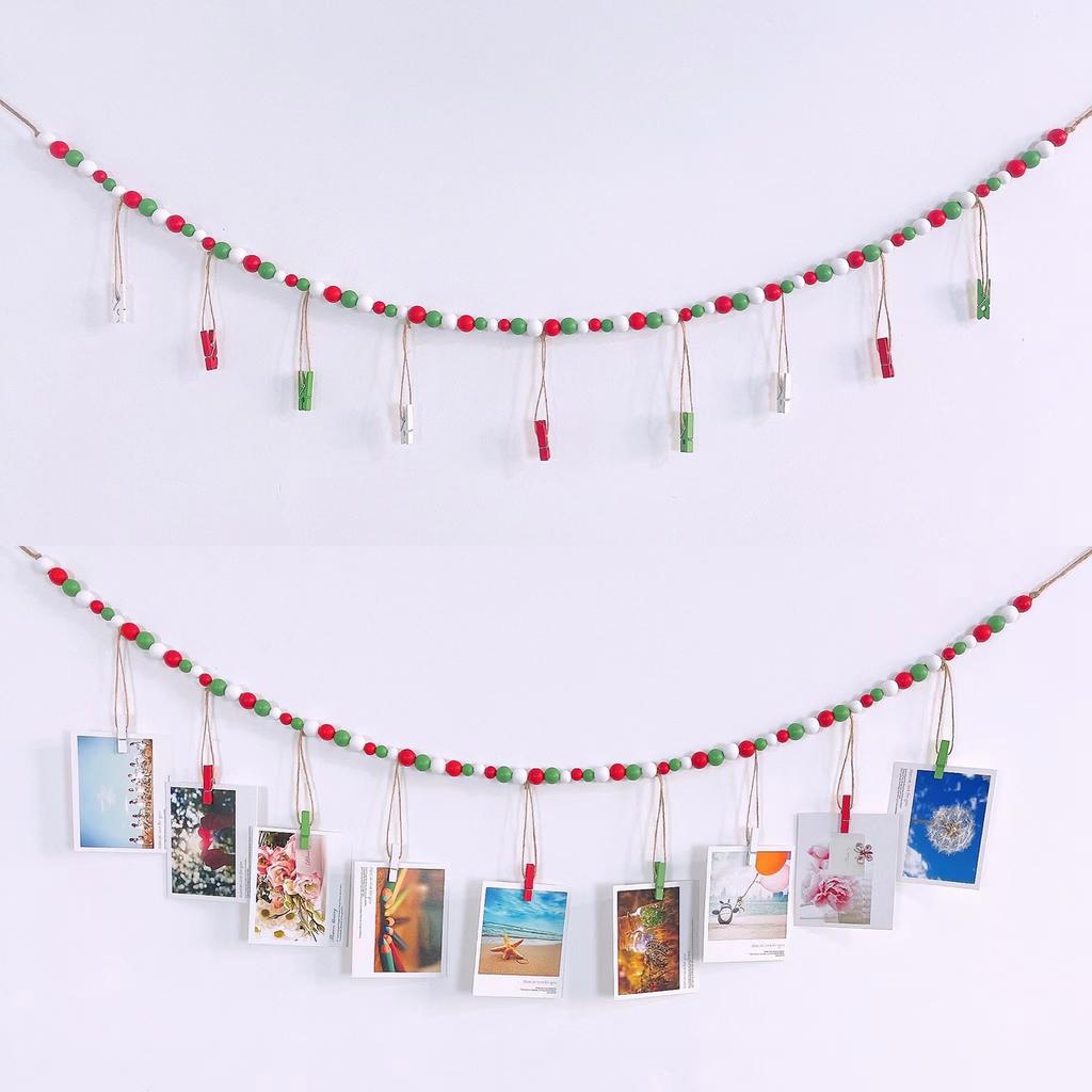 Hanging Photo Display Room Wall Decor Picture Frames Collage with Clips Boho for Home Decor Valentines Day Birthday Party