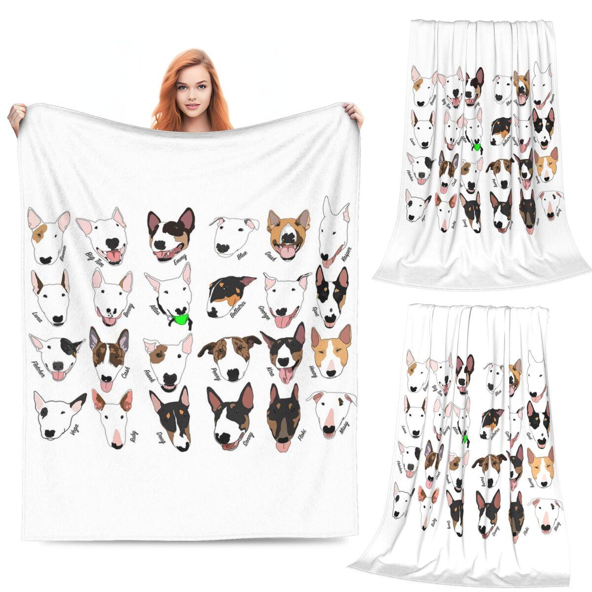 Glasgow Bull Terrier Club Blankets Soft Warm Flannel Throw Blanket Bedding for Bed Living room Picnic Travel Home Sofa Size: 75*100cm, Weight: 230 GSM