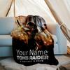 Custom Name Tomb Raider Theme Printed Blanket - Perfect for Couch, Bed, Travel & Outdoor Use | Machine Washable, Cozy & Durable.