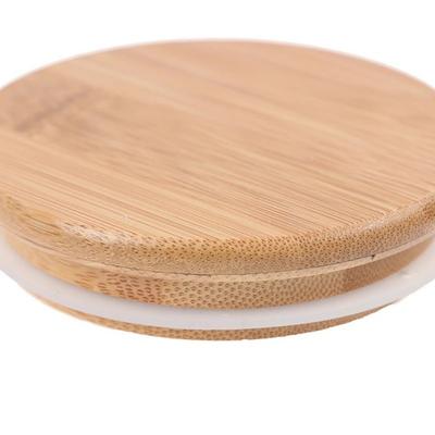 New Reusable Bamboo Lids Thicken Non Leakage Wooden Covers Silicone Sealing Jar Canning Caps Drinking Jar Supplies