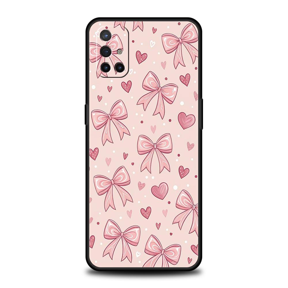 Phone Case For OnePlus 13 12 11 10 9 Pro 9T 13R 12R 10R 9R 9RT 10T 8T 8 Nord 2T CE 2 3 5G N200 N30 Cover Cute Pink Heart Bow
