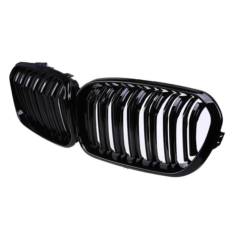 Front Bumper Grilles for BMW 1-Series F20 5-door/F21 3-door 118i/120d/144d/120i 2015-2017 Facelift Double Lines Grills