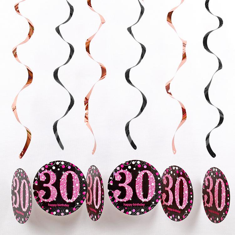 PVC Spiral Ornament Pendants for 18th, 30th, 60th Birthday Party Decorations